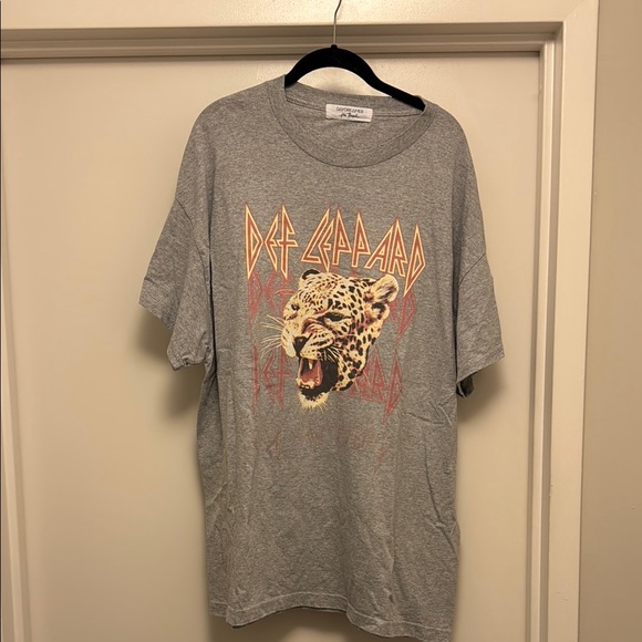 Free People Gray Def Leppard Graphic Tee - Picture 1 of 1